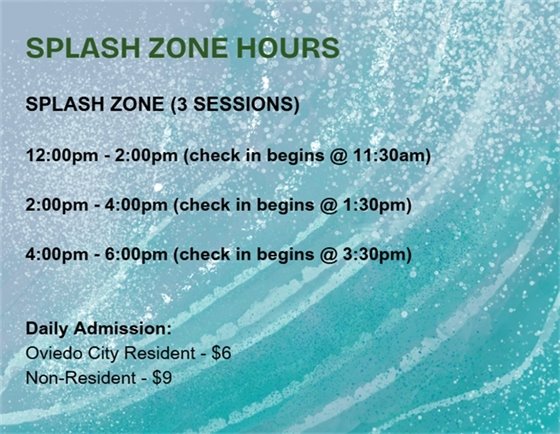 Splash Zone Hours