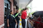 Coffee with a Cop officers at drive through