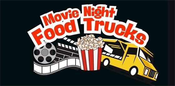 movie night and food trucks banner