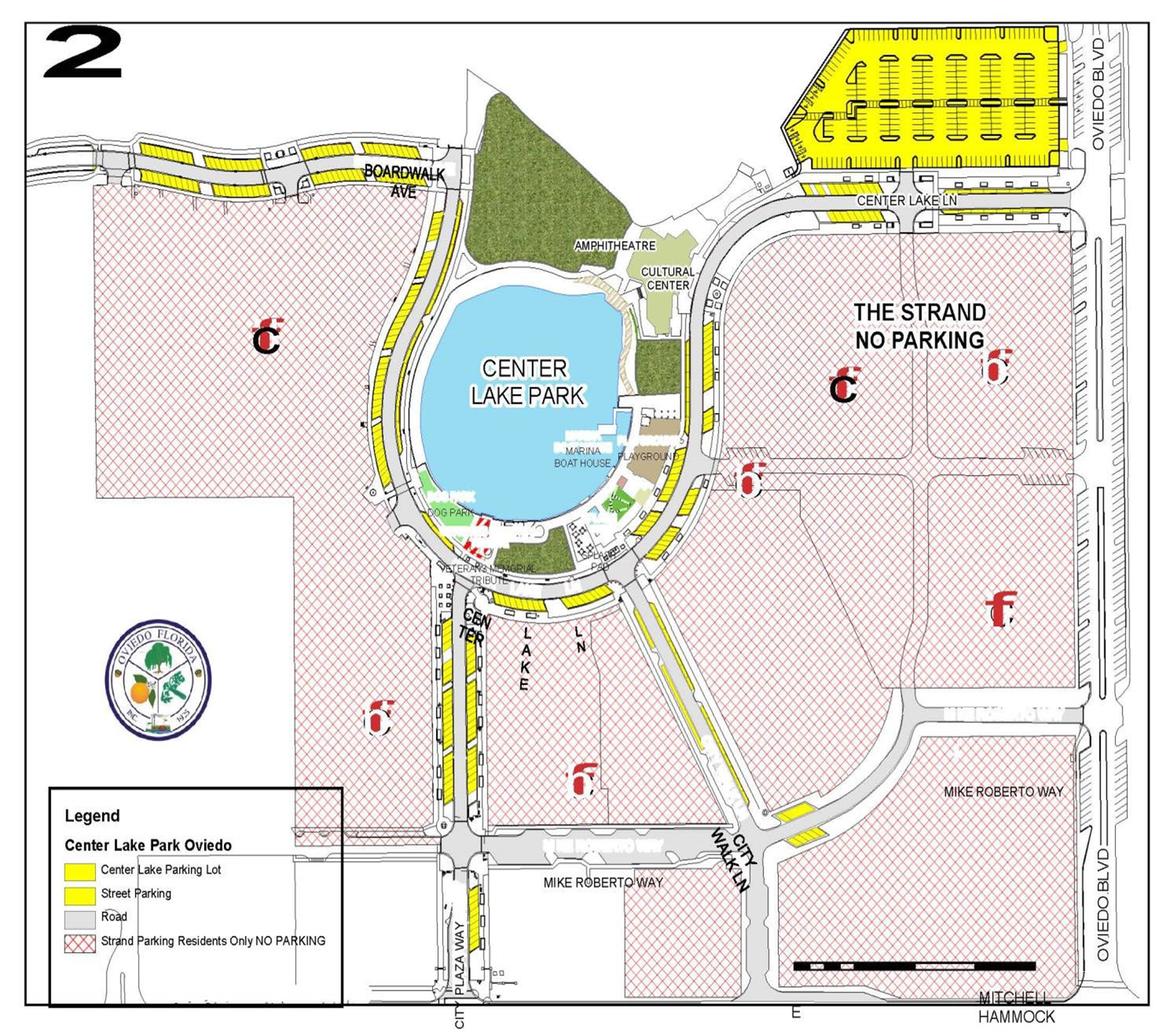 Map of Oviedo on the Park with parking